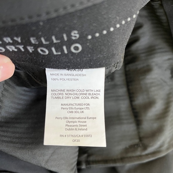 PERRY ELLIS Portfolio Men Black Lightweight Dress Pants Business Office Washable - Picture 7 of 10